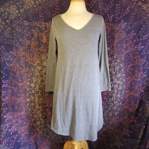 Gray Long Sleeve Knee Length Swing Dress Womens Size Medium